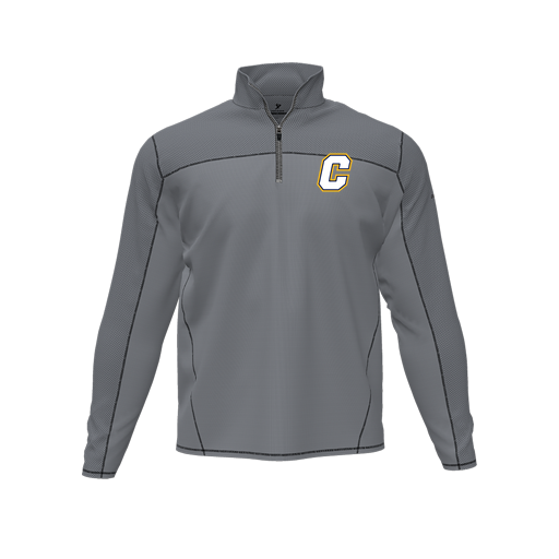 [CUS-DFW-QTRZ-PER-LSL-GRY-AS-LOGO2] Quarter Zip Pullover (Adult S, Gray, Logo 2)