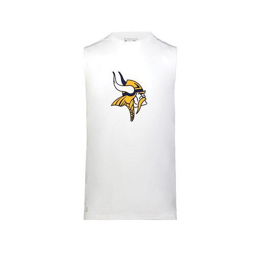 [222593.005.S-LOGO3] Men's CoolDry TankTop (Adult S, White, Logo 3)