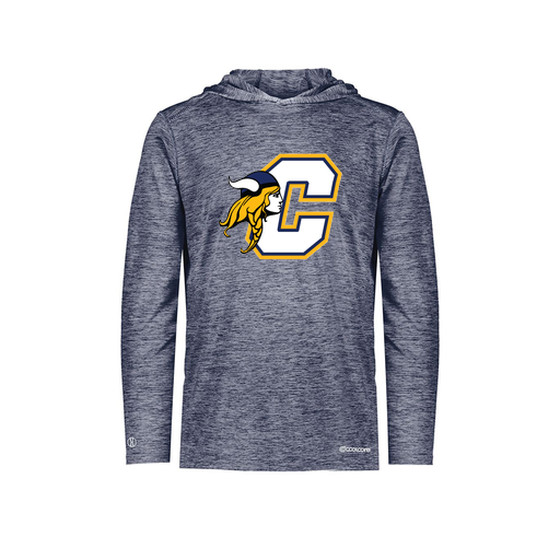 [FOLHCGNV-AS-LOGO1] Decker Men's Charge Hoodie (Adult S, Navy, Logo 1)