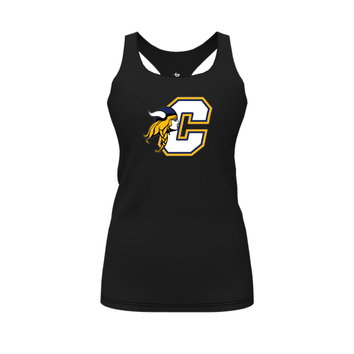 [FT0TRBBK-FYS-LOGO1] Decker Racerback Tank Top (Female Youth S, Black, Logo 1)