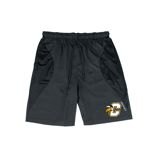 [CUS-DFW-SHOR-PER-CRV-BLK-YXXS-LOGO1] Shorts (Curve Shorts) (Youth XXS, Black, Logo 1)