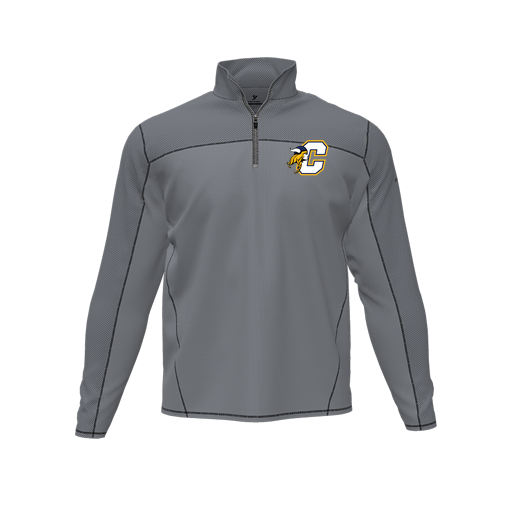 [CUS-DFW-QTRZ-PER-LSL-GRY-AS-LOGO1] Quarter Zip Pullover (Adult S, Gray, Logo 1)