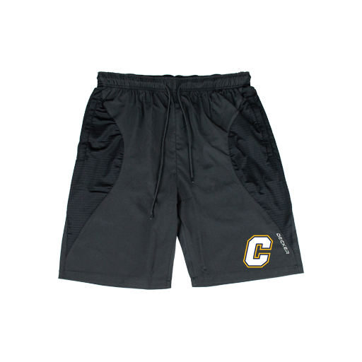 [CUS-DFW-SHOR-PER-CRV-BLK-YXXS-LOGO2] Shorts (Curve Shorts) (Youth XXS, Black, Logo 2)