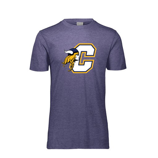 [FTSCUBNV-YS-LOGO1] Decker Youth Tri-Blend T-Shirt - Short Sleeve (Youth S, Navy, Logo 1)