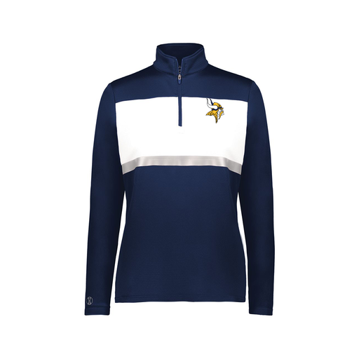 [222791.301.XS-LOGO3] Ladies Bold 1/4 Zip Pullover (Female Adult XS, Navy, Logo 3)