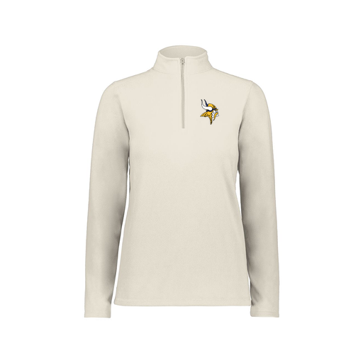 [6864.53T.XS-LOGO3] Ladies MicroFleece 1/4 Zip Pullover (Female Adult XS, White, Logo 3)