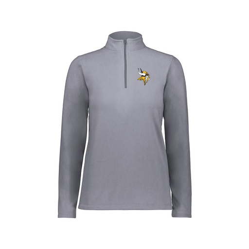 [6864.059.XS-LOGO3] Ladies MicroFleece 1/4 Zip Pullover (Female Adult XS, Gray, Logo 3)