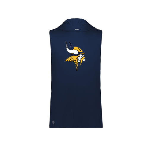 [222590.065.XS-LOGO3] Men's CoolDry Sleeveless Hoodie (Adult XS, Navy, Logo 3)