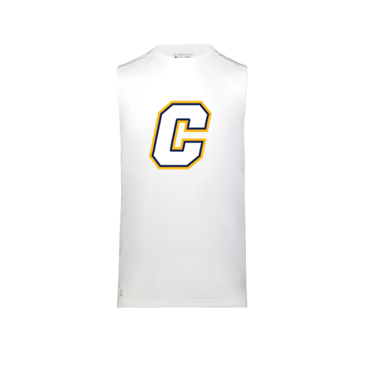 [222593.005.S-LOGO2] Men's CoolDry TankTop (Adult S, White, Logo 2)