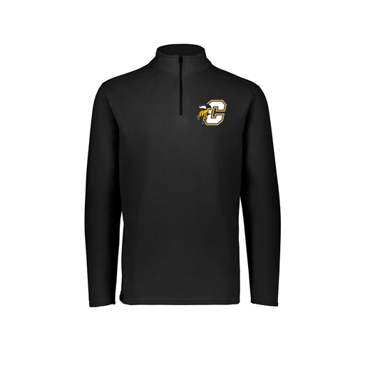 [6863.080.XS-LOGO1] Men's MicroFleece 1/4 Zip Pullover (Adult XS, Black, Logo 1)