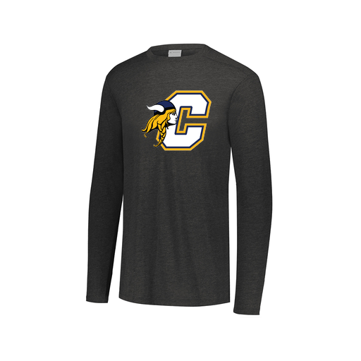 [FTLCUBBK-AXS-LOGO1] Decker Men's Tri-Blend T-Shirt - Long Sleeve (Adult XS, Black, Logo 1)