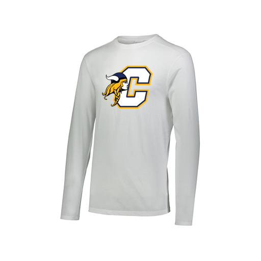 [FTLCUBWH-AXS-LOGO1] Decker Men's Tri-Blend T-Shirt - Long Sleeve (Adult XS, White, Logo 1)