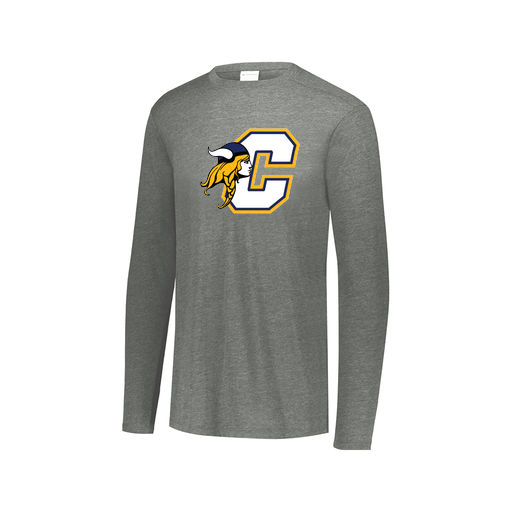 [FTLCUBGY-AXS-LOGO1] Decker Men's Tri-Blend T-Shirt - Long Sleeve (Adult XS, Gray, Logo 1)