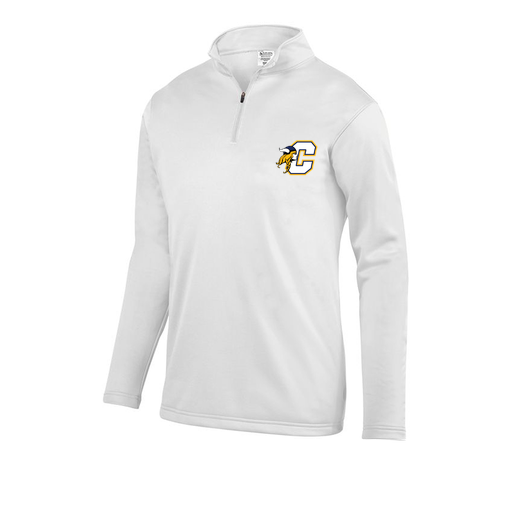 [FOLQFFWH-AS-LOGO1] Decker Men's FlexFleece 1/4 Zip (Adult S, White, Logo 1)