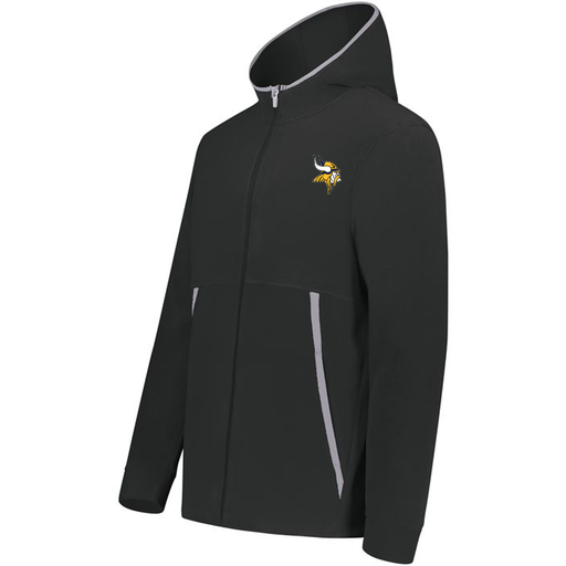 [6858.080.XS-LOGO3] Men's Chill Full Zip Fleece (Adult XS, Black, Logo 3)