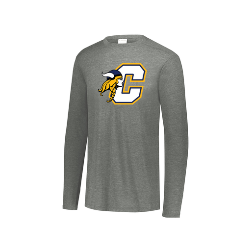 [FTLCUBGY-YS-LOGO1] Decker Youth Tri-Blend T-Shirt - Long Sleeve (Youth S, Gray, Logo 1)