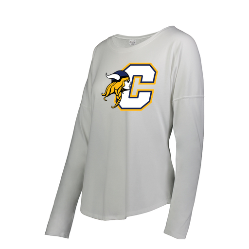 [FTLCUBWH-FAS-LOGO1] Decker Women's Tri-Blend T-Shirt - Long Sleeve (Female Adult S, White, Logo 1)