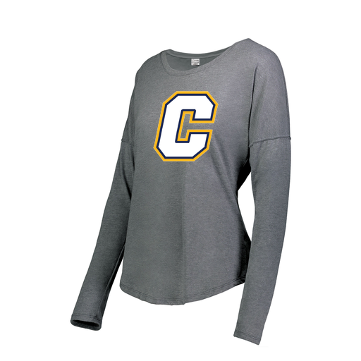 [FTLCUBGY-FAS-LOGO2] Decker Women's Tri-Blend T-Shirt - Long Sleeve (Female Adult S, Gray, Logo 2)